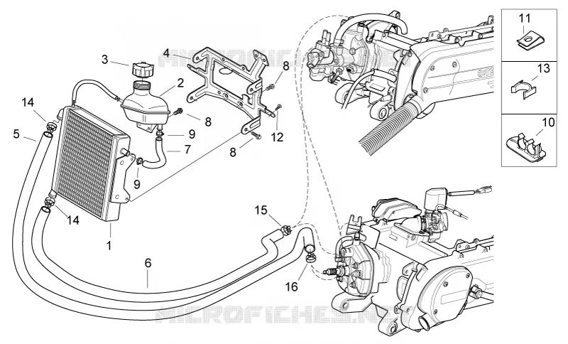 Cooling system Aprilia APRILIA-SCOOTER 50 SR 2008  SR H2O (IE+Carb.)