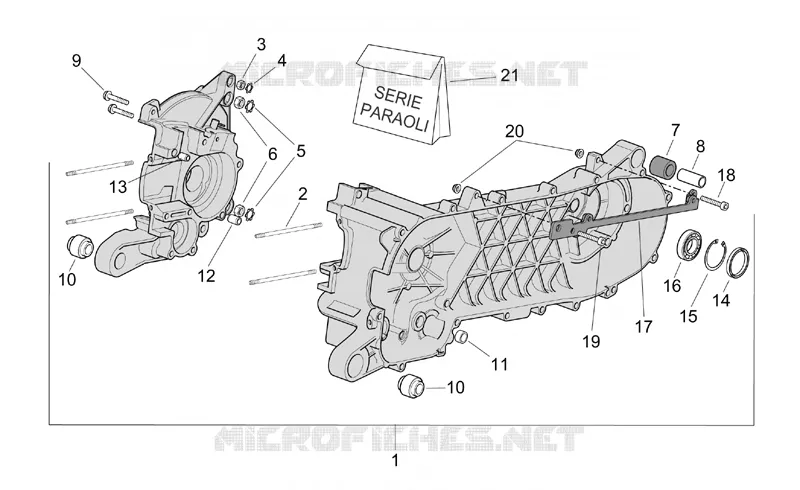 Crank-case Aprilia APRILIA-SCOOTER 50 SR 2008  SR H2O (IE+Carb.)