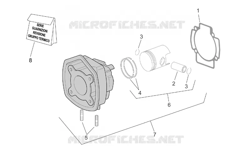 Cylinder with piston Aprilia APRILIA-SCOOTER 50 SR 2011  SR H2O (IE+Carb.)