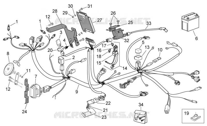 Electrical system I Aprilia APRILIA-SCOOTER 50 SR 2004  SR H2O (IE+Carb.)