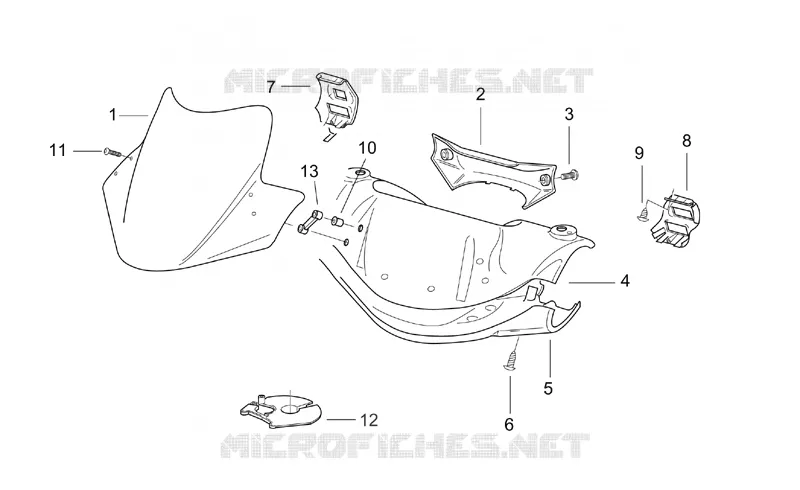 Front body I Aprilia APRILIA-SCOOTER 50 SR 2007  SR H2O (IE+Carb.)