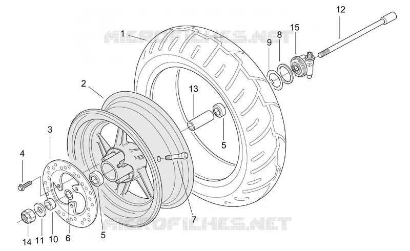 Front wheel Aprilia APRILIA-SCOOTER 50 SR 2008  SR H2O (IE+Carb.)
