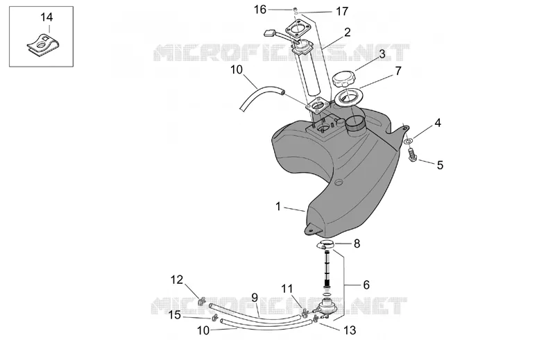 Fuel tank II Aprilia APRILIA-SCOOTER 50 SR 2006  SR H2O (IE+Carb.)