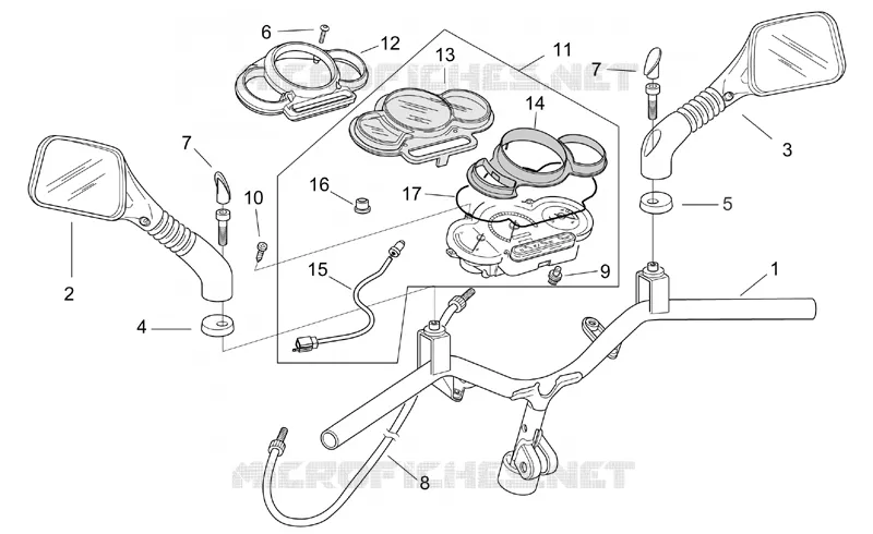 Handlebar - Dashboard Aprilia APRILIA-SCOOTER 50 SR 2003  SR H2O (IE+Carb.)