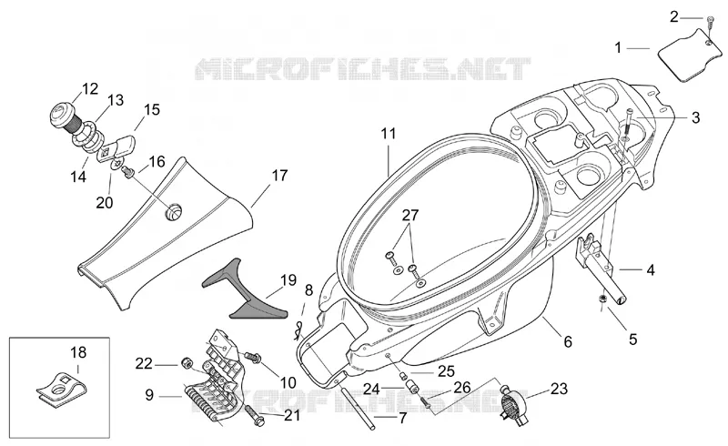 Rear body II Aprilia APRILIA-SCOOTER 50 SR 2009  SR H2O (IE+Carb.)