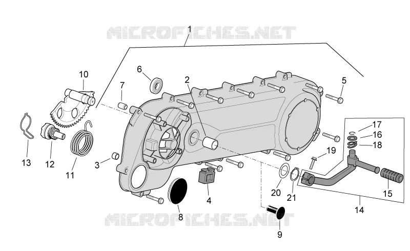 Transmission cover Aprilia APRILIA-SCOOTER 50 SR 2010  SR H2O (IE+Carb.)