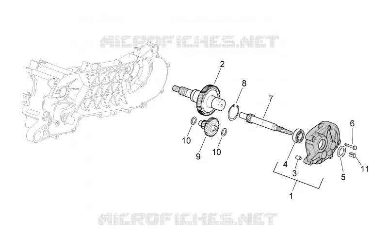 Transmission final drive Aprilia APRILIA-SCOOTER 50 SR 2008  SR H2O (IE+Carb.)