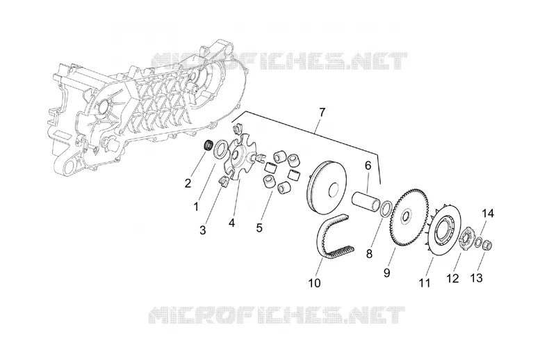 Variator Aprilia APRILIA-SCOOTER 50 SR 2011  SR H2O (IE+Carb.)