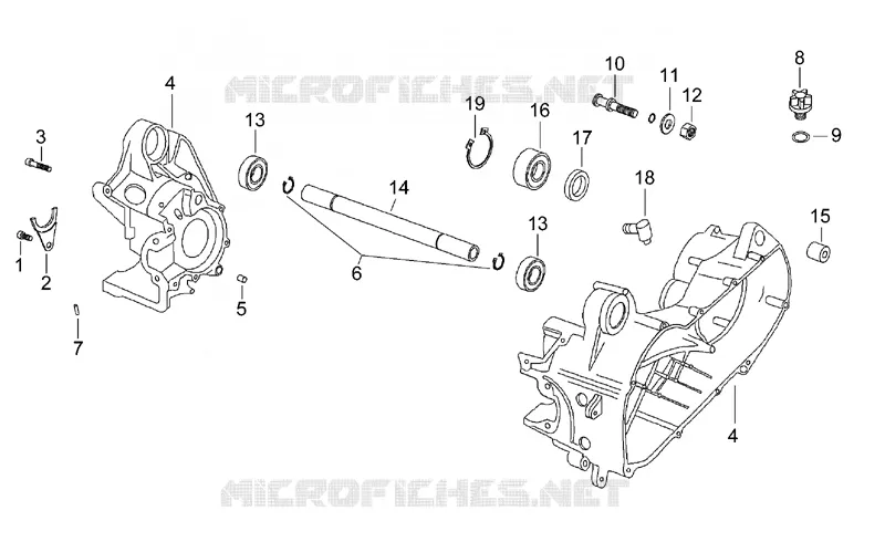 Central crank-case set Aprilia APRILIA-SCOOTER 50 SR 1994  SR H2O