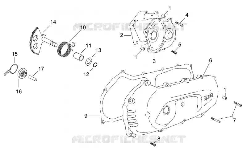 Covers - kick starter Aprilia APRILIA-SCOOTER 50 SR 1994  SR H2O