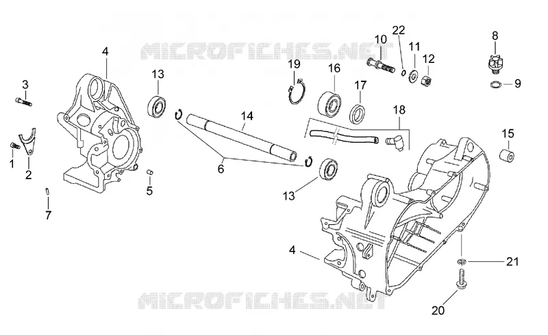 Central crank-case set Aprilia APRILIA-SCOOTER 50 SR 1999  SR H2O