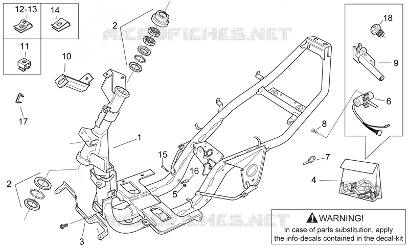 Frame Aprilia APRILIA-SCOOTER 50 SR 1999  SR H2O
