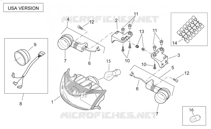Front lights USA Aprilia APRILIA-SCOOTER 50 SR 1999  SR H2O