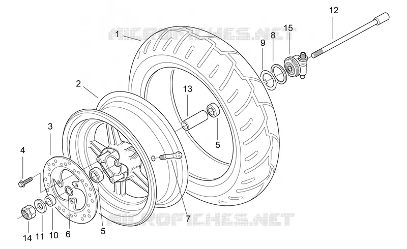 Front wheel Aprilia APRILIA-SCOOTER 50 SR 1997  SR H2O