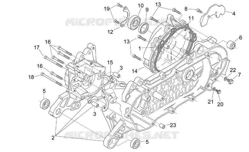 Crank-case Aprilia APRILIA-SCOOTER 50 SR 2007  SR H2O NEW (Di-Tech)