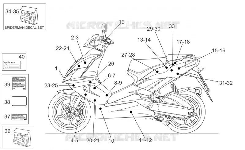 Decal Aprilia APRILIA-SCOOTER 50 SR 2006  SR H2O NEW (Di-Tech)
