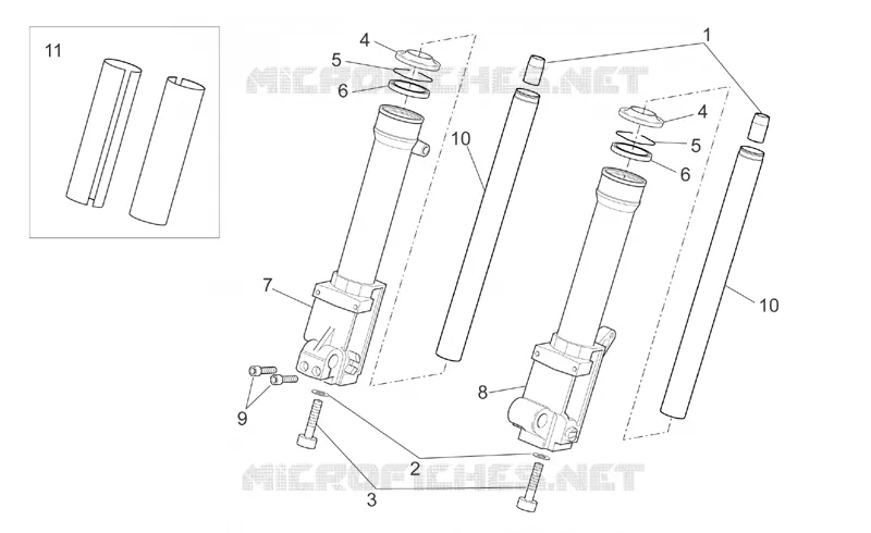 Front fork III Aprilia APRILIA-SCOOTER 50 SR 2006  SR H2O NEW (Di-Tech)