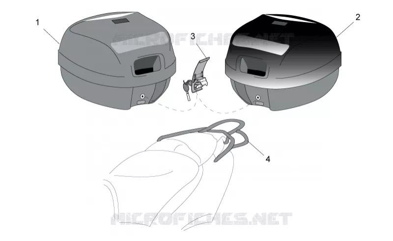 Acc. - Top/cases, side cases Aprilia APRILIA-SCOOTER 50 SR 2006  SR H2O NEW (IE+Carb.)