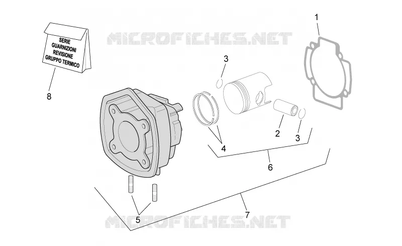 Cylinder with piston Aprilia APRILIA-SCOOTER 50 SR 2008  SR H2O NEW (IE+Carb.)