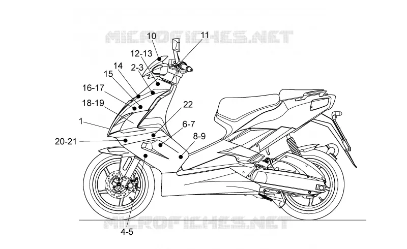 Decal Aprilia APRILIA-SCOOTER 50 SR 2005  SR H2O NEW (IE+Carb.)