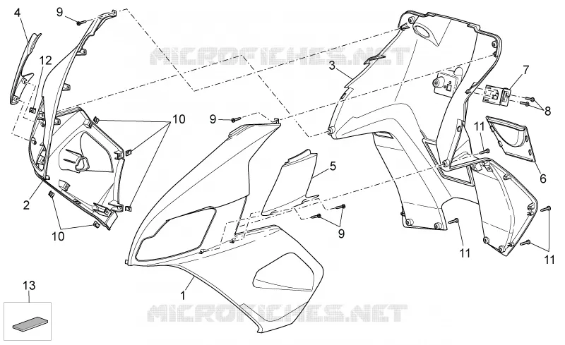 Front body III Aprilia APRILIA-SCOOTER 50 SR 2005  SR H2O NEW (IE+Carb.)