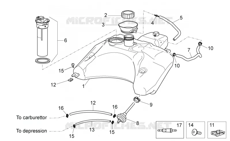 Fuel tank II Aprilia APRILIA-SCOOTER 50 SR 2007  SR H2O NEW (IE+Carb.)