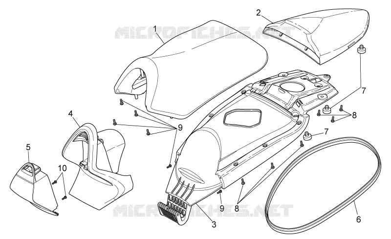 Saddle - Handle Aprilia APRILIA-SCOOTER 50 SR 2009  SR H2O NEW (IE+Carb.)