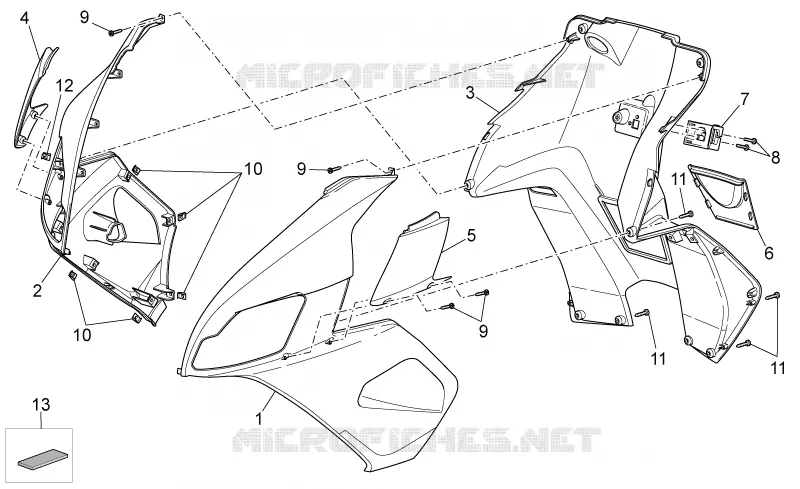 Front body III Aprilia APRILIA-SCOOTER 50 SR 2014  SR IE+Carb.