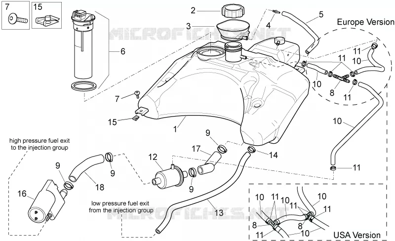 Fuel tank I Aprilia APRILIA-SCOOTER 50 SR 2010  SR IE+Carb.
