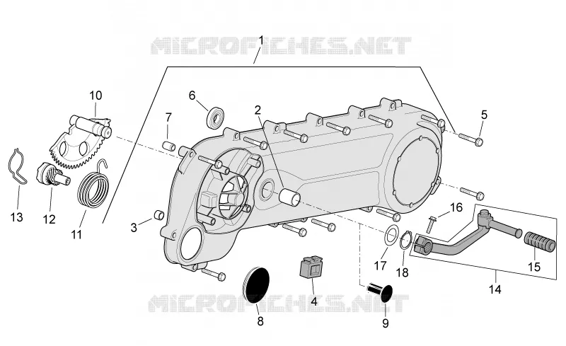 Transmission cover Aprilia APRILIA-SCOOTER 50 SR 2011  SR IE+Carb.