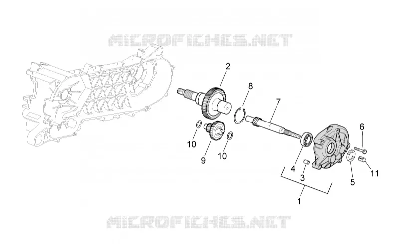 Transmission final drive Aprilia APRILIA-SCOOTER 50 SR 2010  SR IE+Carb.