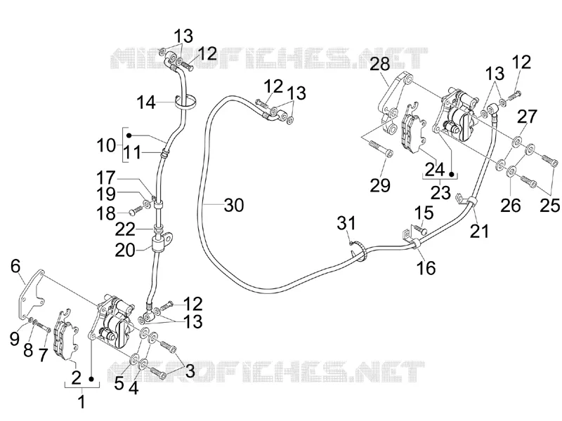 Brakes pipes - Calipers Aprilia APRILIA-SCOOTER 125 SR 2013  SR MAX
