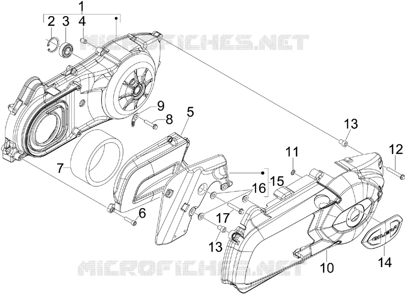 Crankcase cover - Crankcase cooling Aprilia APRILIA-SCOOTER 125 SR 2012  SR MAX