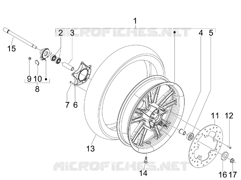 Front wheel Aprilia APRILIA-SCOOTER 125 SR 2011  SR MAX