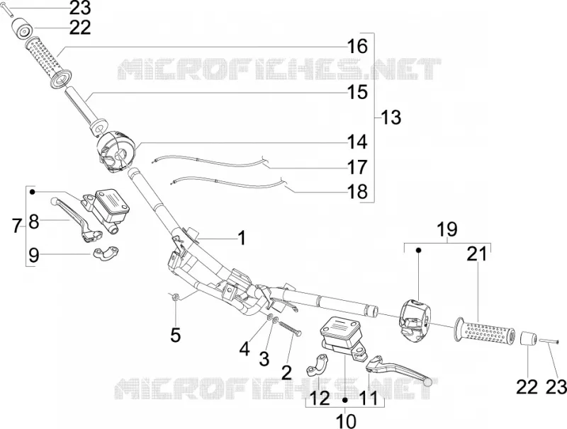 Handlebars - Master cil. Aprilia APRILIA-SCOOTER 125 SR 2011  SR MAX