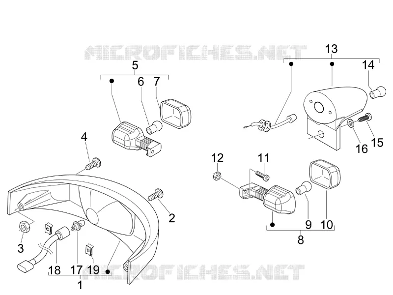 Rear headlamps - Turn signal lamps Aprilia APRILIA-SCOOTER 125 SR 2011  SR MAX