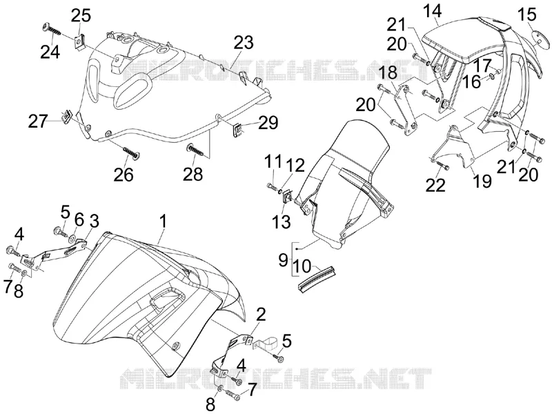 Wheel huosing - Mudguard Aprilia APRILIA-SCOOTER 125 SR 2013  SR MAX