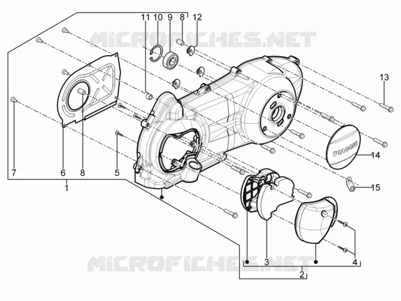 Crankcase cover - Crankcase cooling Aprilia APRILIA-SCOOTER 125 SR 2012  SR Motard 4T E3