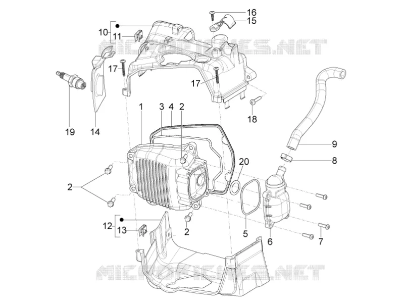 Cylinder head cover Aprilia APRILIA-SCOOTER 125 SR 2014  SR Motard 4T E3