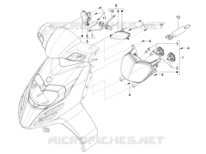 Front headlamps - Turn signal lamps Aprilia APRILIA-SCOOTER 125 SR 2014  SR Motard 4T E3