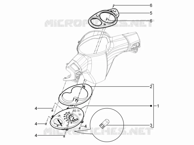 Meter combination - Cruscotto Aprilia APRILIA-SCOOTER 125 SR 2014  SR Motard 4T E3
