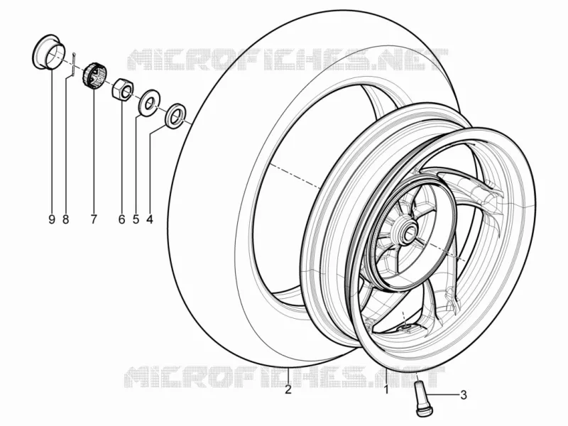 Rear wheel Aprilia APRILIA-SCOOTER 125 SR 2012  SR Motard 4T E3