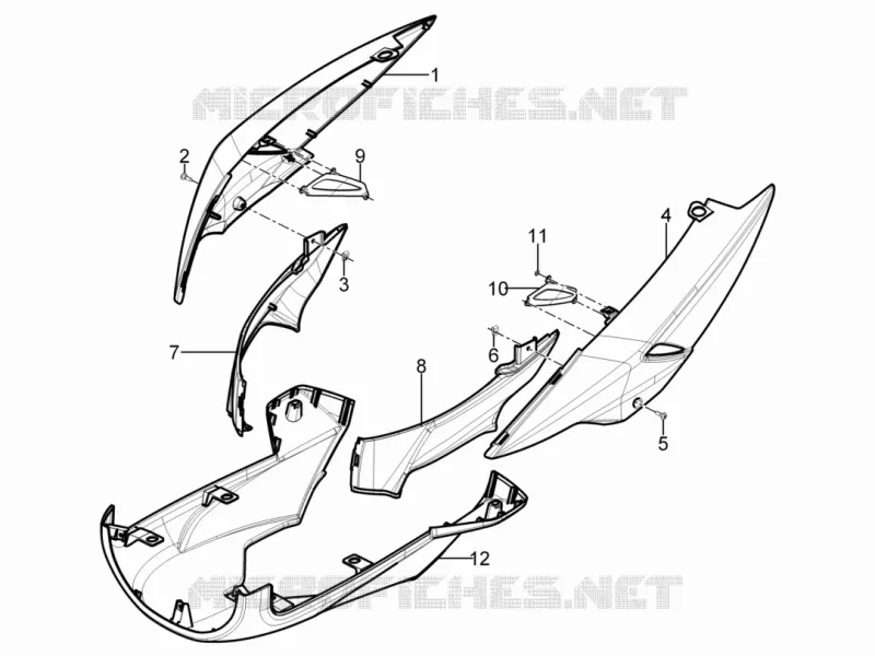 Side cover - Spoiler Aprilia APRILIA-SCOOTER 125 SR 2013  SR Motard 4T E3