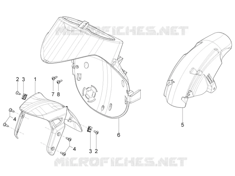 Wheel huosing - Mudguard Aprilia APRILIA-SCOOTER 125 SR 2012  SR Motard 4T E3