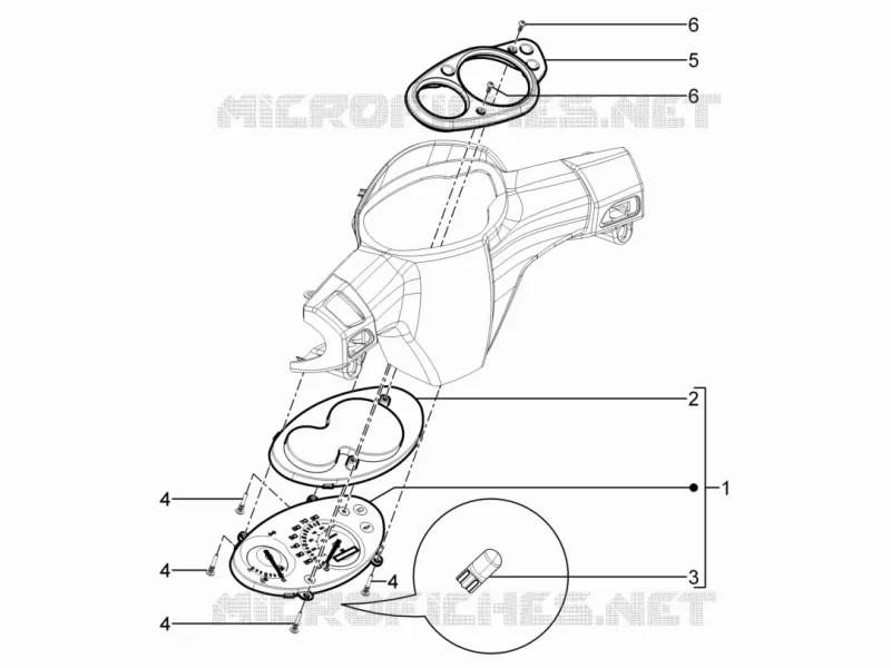 Meter combination - Cruscotto Aprilia APRILIA-SCOOTER 50 SR 2013  SR Motard 2T E3
