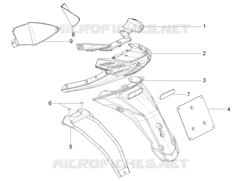 Rear cover - Splash guard Aprilia APRILIA-SCOOTER 50 SR 2013  SR Motard 2T E3