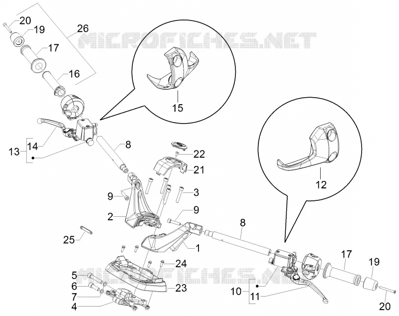 Handlebars - Master cil. Aprilia APRILIA-SCOOTER 850 SRV 2012  SRV 4T 8V E3