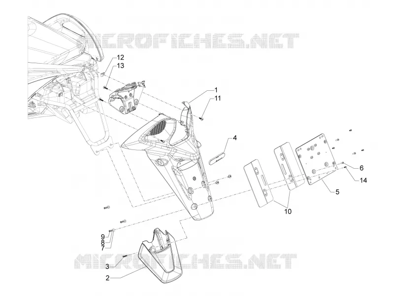 Rear cover - Splash guard Aprilia APRILIA-SCOOTER 850 SRV 2012  SRV 4T 8V E3