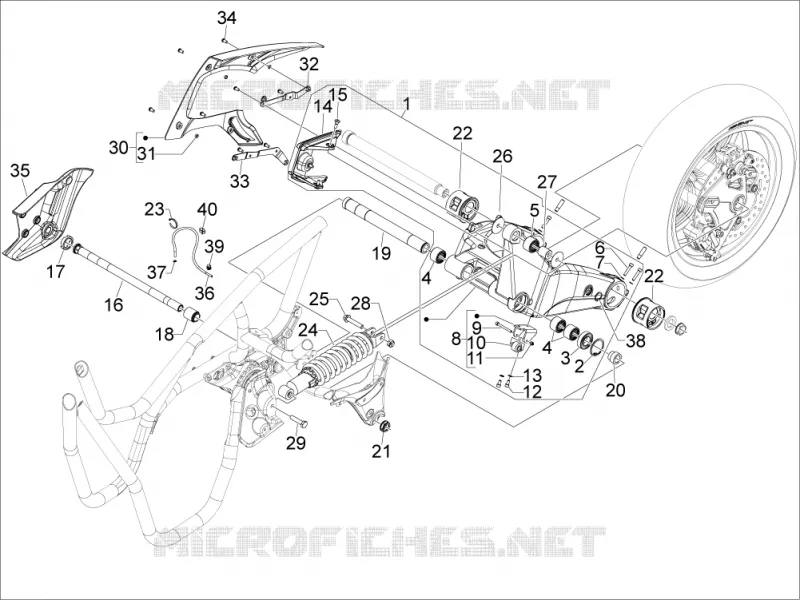Rear suspension - Shock absorber/s Aprilia APRILIA-SCOOTER 850 SRV 2012  SRV 4T 8V E3
