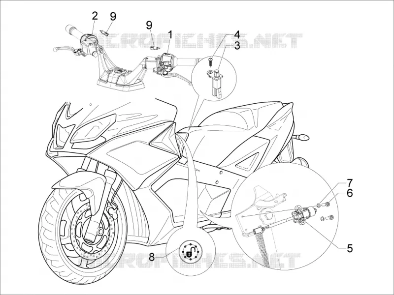 Selectors - Switches - Buttons Aprilia APRILIA-SCOOTER 850 SRV 2012  SRV 4T 8V E3
